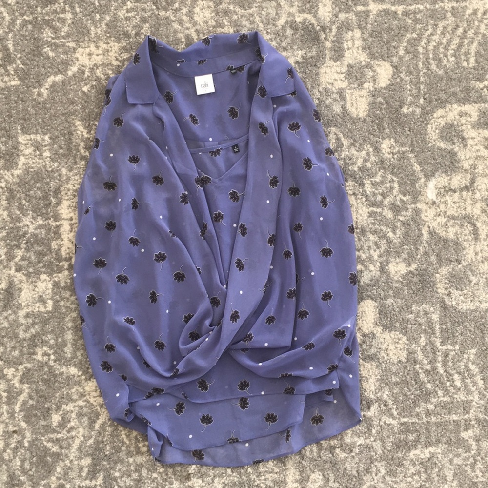 CAbi Crossover Blouse AND Cami - 2 Piece Set #5534